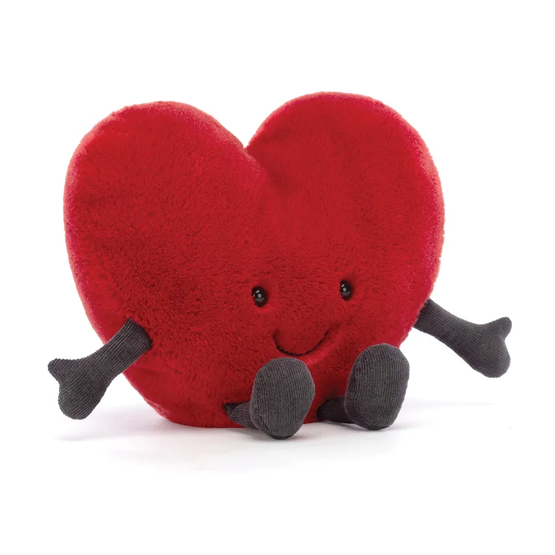 Huggable and sweet Jellycat all-around favoritesJELLYCAT AMUSEABLES RED HEART LARGE RED & BLACK 7X19X17 CM