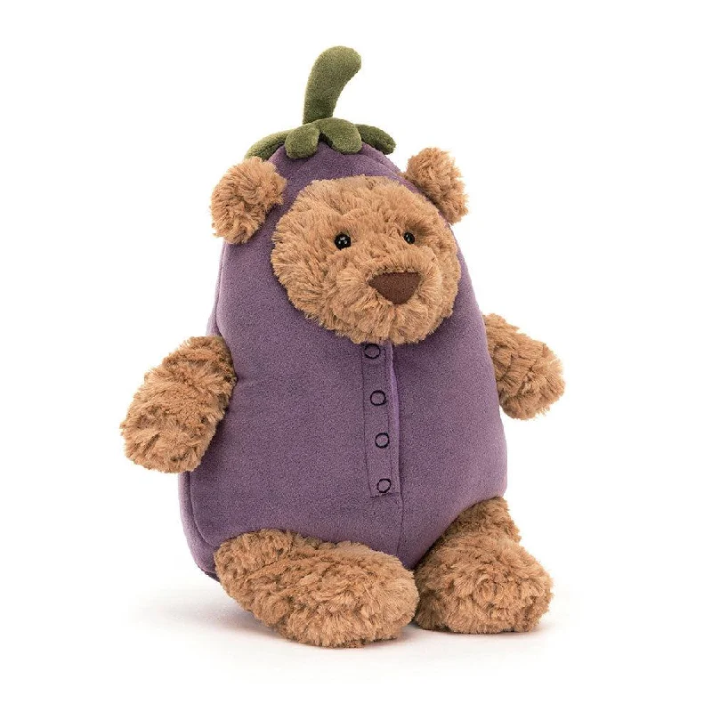 Soft and cozy Jellycat high-quality craftsmanshipJellyCat Bartholomew Bear Eggplant Plush