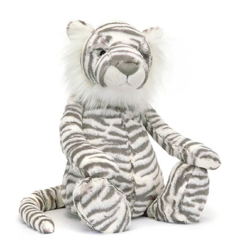 Huggable and charming Jellycat beloved by all ages.Jellycat Bashful Sacha Snow Tiger 67 cm