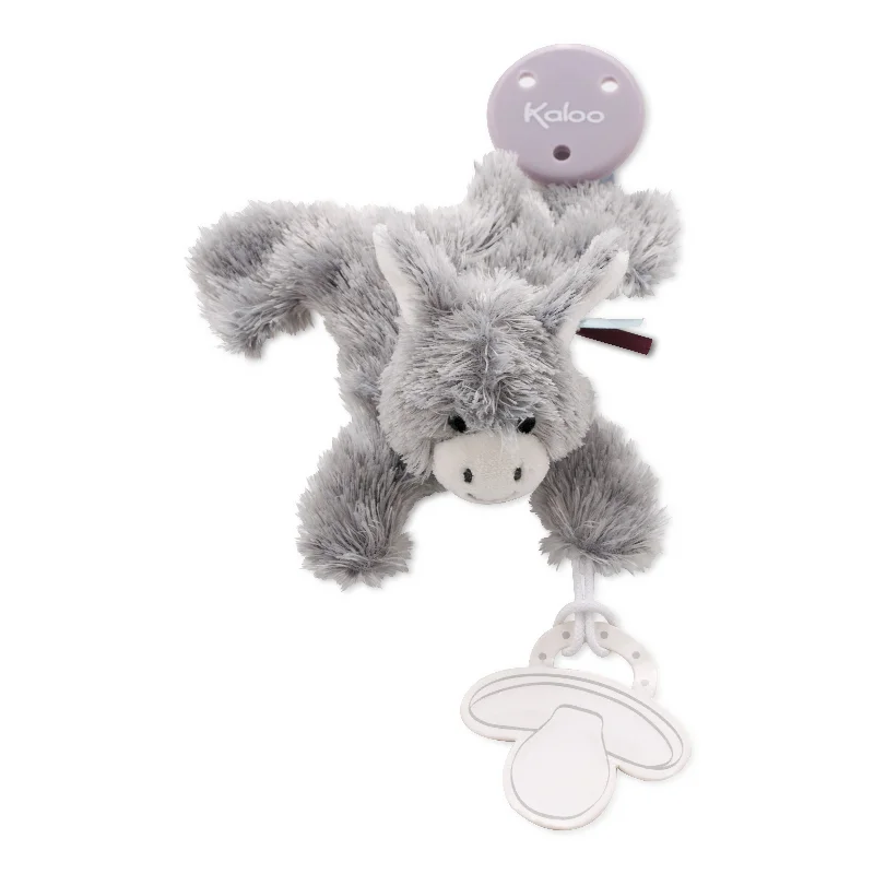 Playful and cheerful stuffed creaturesPlayful and cheerful stuffed creaturesKaloo Les Amis Doudou Pacifier Holder Donkey