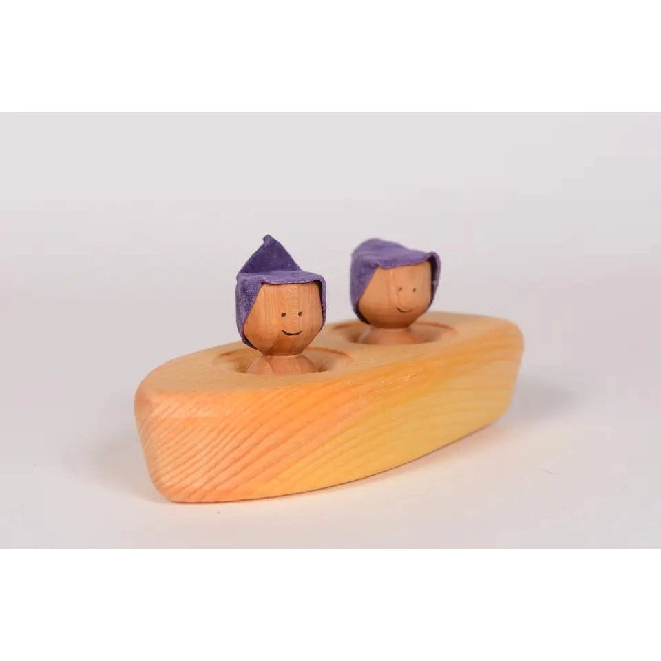 naturally finished and non-toxic wooden toys                   Canadian wooden dinghy - yellow