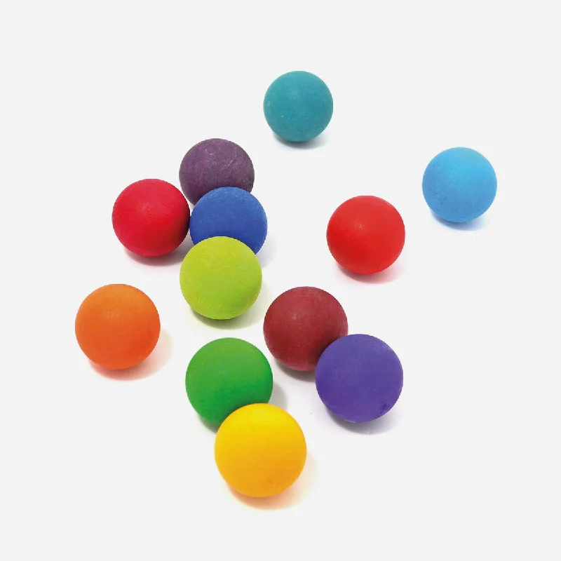 functional wooden toys               Grimm's rainbow balls small 12 pcs