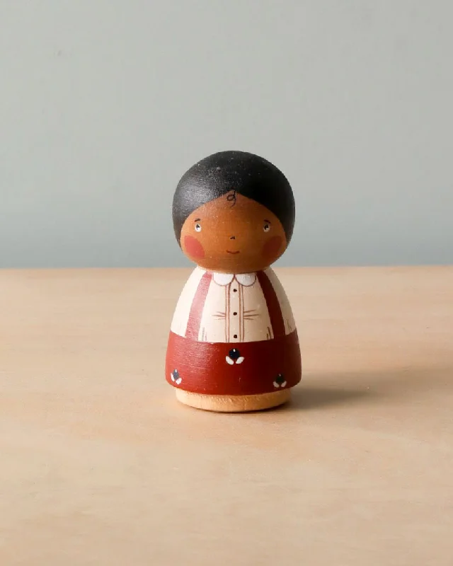 robust and durable wooden toys that withstand the test of time                   Handmade Peg Doll - Girl With Braided Hair