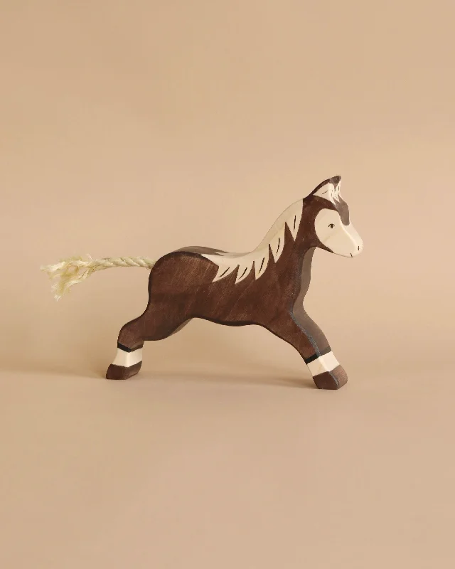 safe wooden toys for babies              Holztiger Horse, Running, Dark Brown