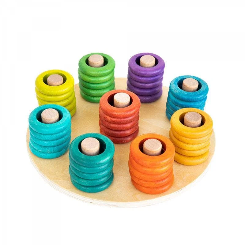 colorful and cheerful wooden toys                   Hooping Rainbows