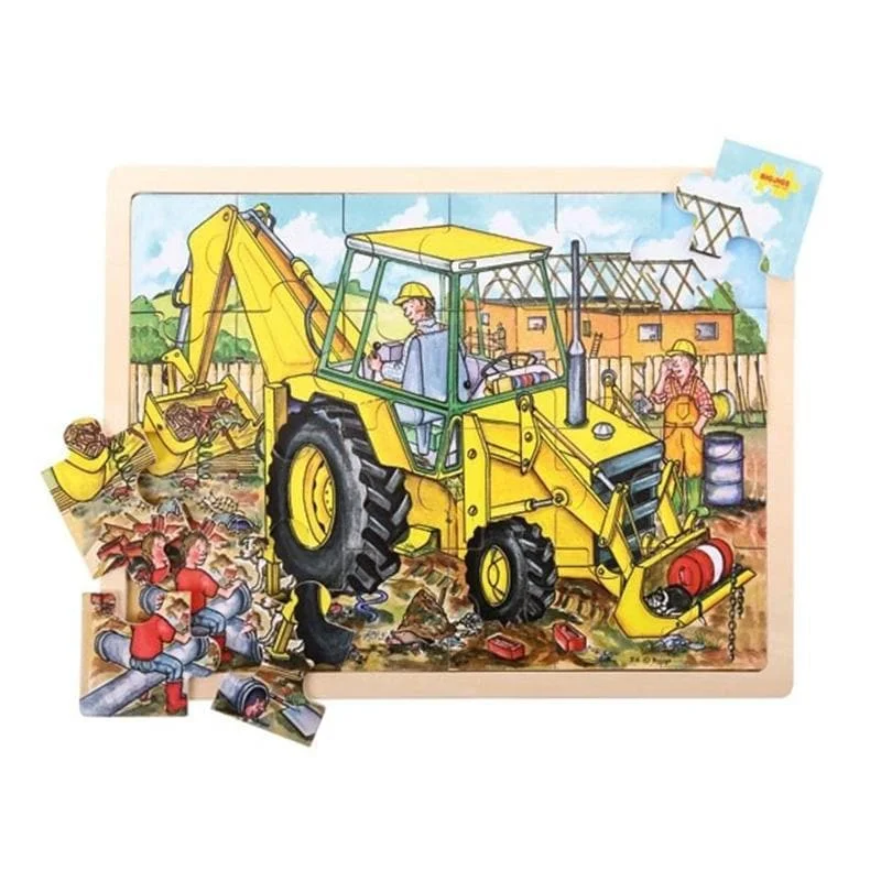 sturdy wooden toys                  Large Tray Puzzle - Digger