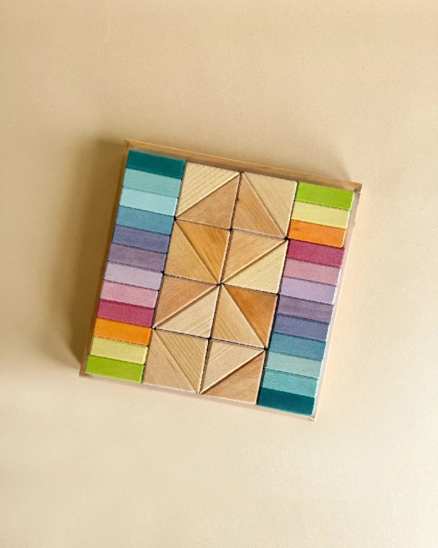 skillfully crafted wooden toys                   Pastel Duo Block Set
