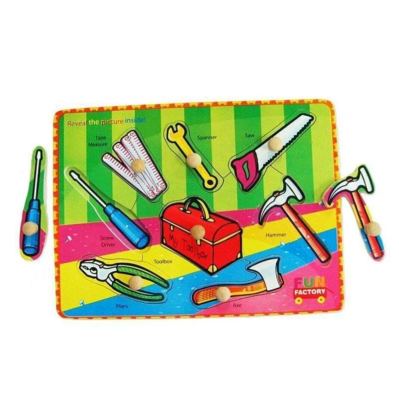 enchanting wooden toys that create lasting memories                   Puzzle with Knobs - Tools