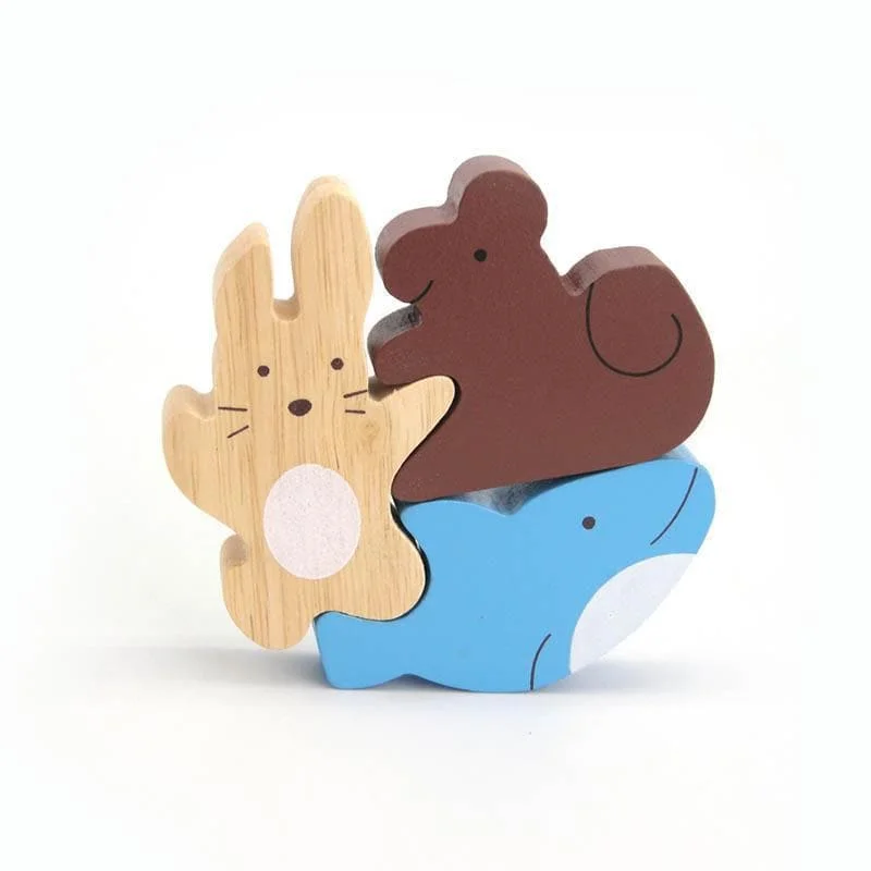 eco-friendly and safe wooden toys                   Stacking Jigsaw - Whale N' Friend