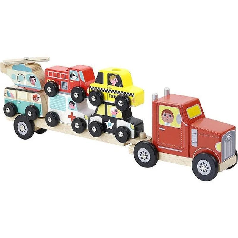enchanting and whimsical wooden toys that captivate attention Vilac stacking truck with trailer & vehicles enchanting and whimsical wooden toys that captivate attention Vilac stacking truck with trailer & vehicles