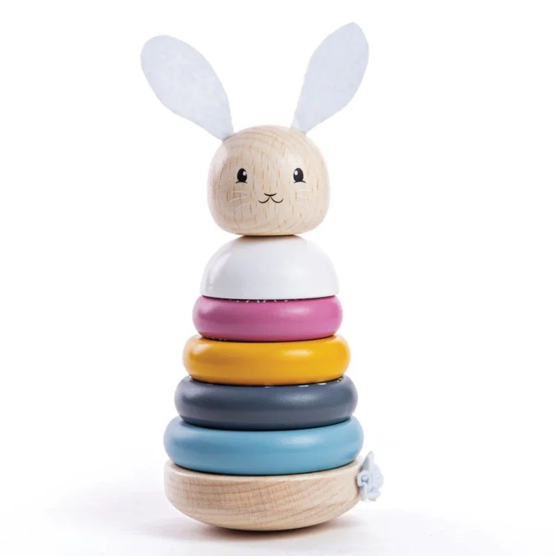 eco-friendly and sustainable wooden toys that promote environmental awareness                   Rabbit Stacking Rings