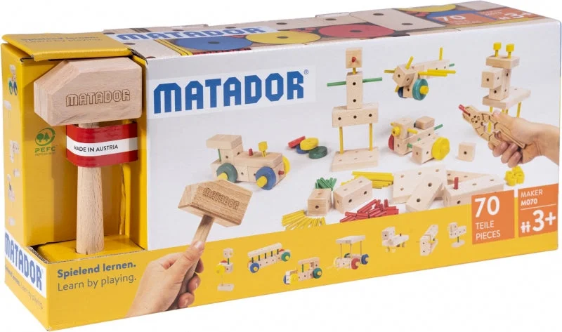 sturdy and reliable wooden toys that provide hours of fun                   Matador Maker - M070 70pcs