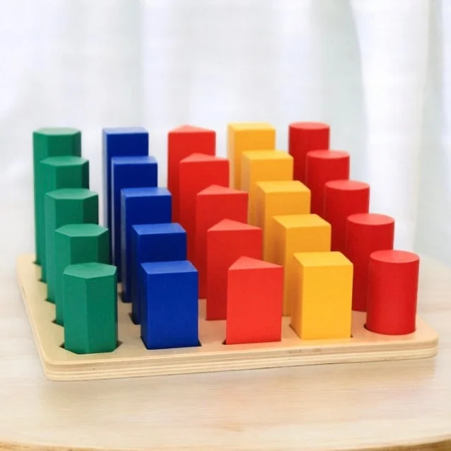 play-value packed wooden toys                   Mini Montessori Knobless Cylinders Early Educational Toy