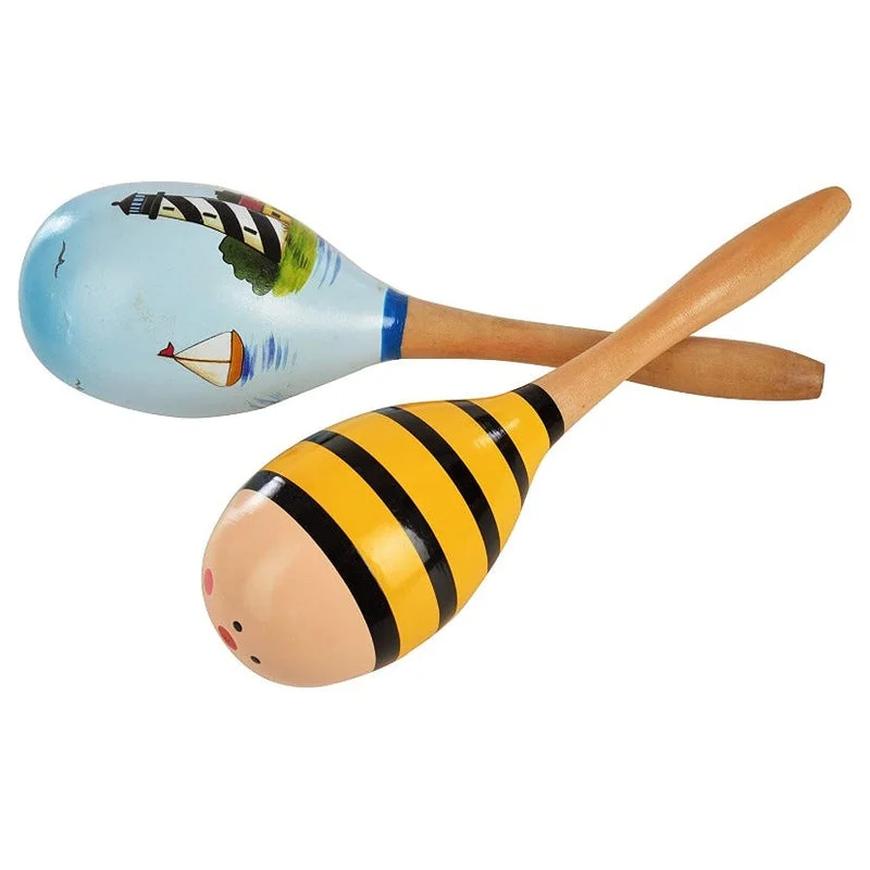 enchanting wooden toys for toddlers                   Colourful Egg Shaker Wooden Rattles Set (Pack of 2)