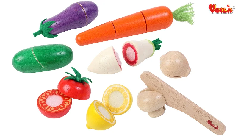 historically accurate and educational wooden toys that teach about cultures                   Voila 033H Chop Chop Veggie Set