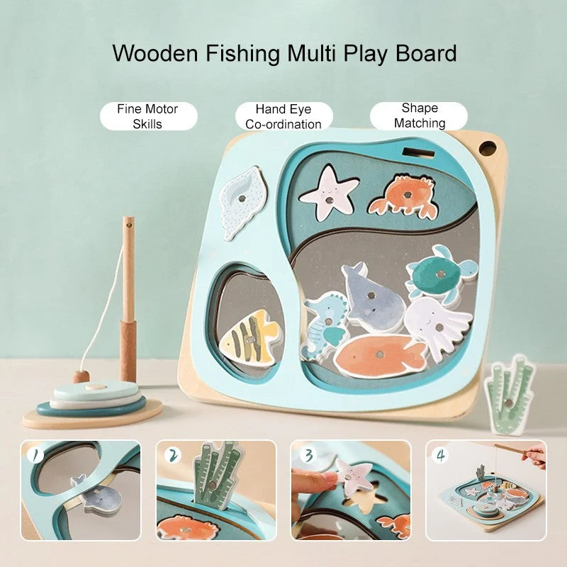 sturdy and reliable wooden toys that provide hours of fun                   Wooden Fishing Multi Play Toy