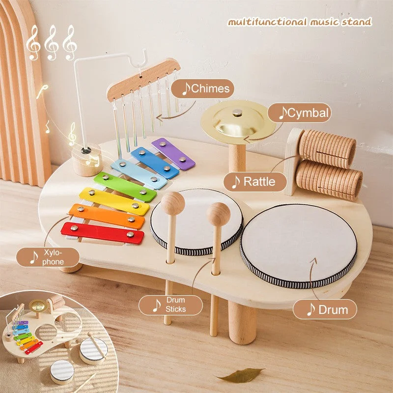 safe and child-appropriate wooden toys for different stages of development                   Wooden Musical Table Set