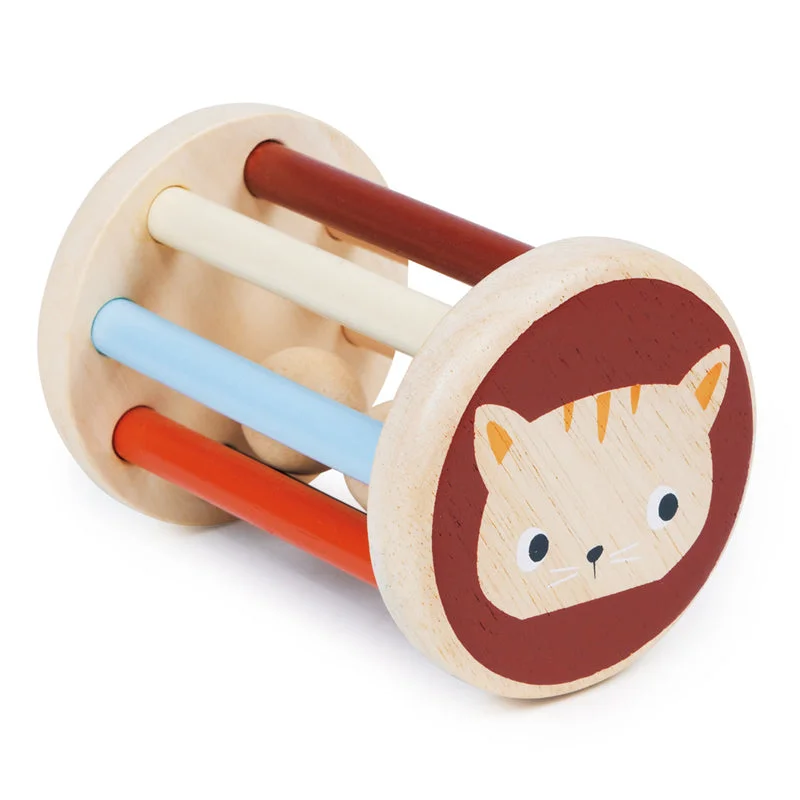 eco-friendly and sustainable wooden toys that promote environmental awareness                   Mentari Wooden Rolling Kitten Rattle