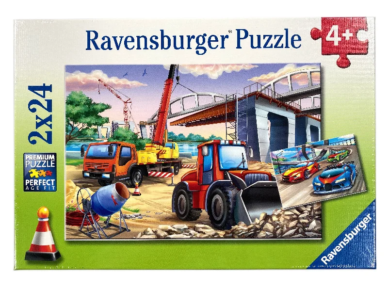 Social games Construction & Cars - 2x24 Piece Puzzles