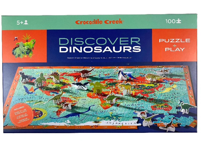 Age-appropriate puzzles Discover Dinosaurs 100 Piece Puzzle and Play Set