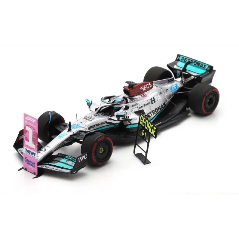 Fun toy carsMercedes-AMG Petronas F1 W13 E Performance No.63 Mercedes-AMG Petronas F1 Team - Winner Brazilian GP 2022 - George Russell. (With pit and number board) - 1:43 Scale Resin Model Car