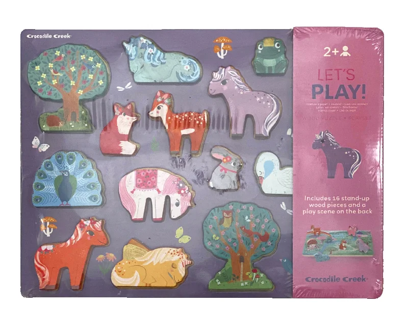 Innovative gamesUnicorn Garden - 16 Piece Wood Puzzle Playset